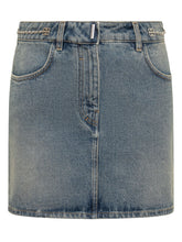 GIVENCHY - Gonna in Denim con Catena - Blu | Lidia Shopping | Official Website