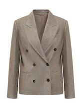 Sparkling Linen Twill Blazer with Monile - Brunello Cucinelli | Lidia Shopping