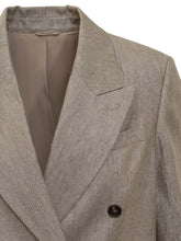 Sparkling Linen Twill Blazer with Monile - Brunello Cucinelli | Lidia Shopping