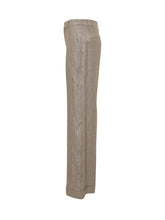 Loose Flared Trousers in Sparkling Twill Linen with Monile - Brunello Cucinelli | Lidia Shopping