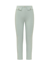 Stretch Crepe Straight Trousers with Patte - Elisabetta Franchi | Lidia Shopping