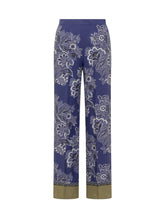ETRO - Pantalone Palazzo Bouquet Bandana - Blu - LIDIASHOPPING® - Official Website