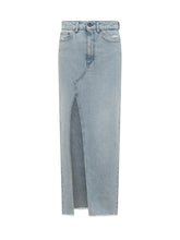 DONDUP - Denim Skirt with Slit - Blue - LIDIASHOPPING® - Official Website