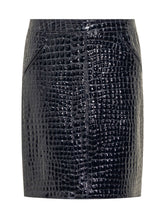 Crocodile-embossed Leather Skirt - Sale | Lidia Shopping