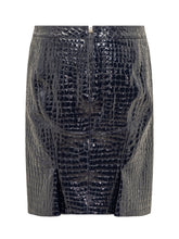 Crocodile-embossed Leather Skirt - Sale | Lidia Shopping