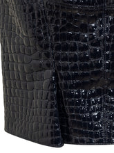 Crocodile-embossed Leather Skirt - Sale | Lidia Shopping
