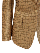 TOM FORD - Blazer Walls in Croco Jacquard - Oro - LIDIASHOPPING® - Official Website