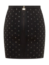 Miniskirt with Rhinestone Lettering - Elisabetta Franchi | Lidia Shopping