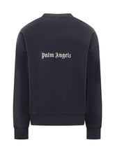 PALM ANGELS - Sweatshirt with Back Logo - Blue - LIDIASHOPPING® - Official Website