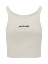 PALM ANGELS - Canotta con Logo - Bianco - LIDIASHOPPING® - Official Website