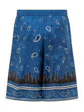 OFF-WHITE - Shorts with Bandana Motif. - Blue - LIDIASHOPPING® - Official Website