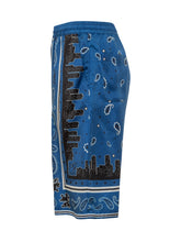 OFF-WHITE - Shorts with Bandana Motif. - Blue - LIDIASHOPPING® - Official Website