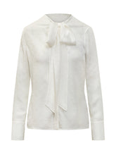 FERRAGAMO - Camicia in Seta con Logo - Bianco - LIDIASHOPPING® - Official Website
