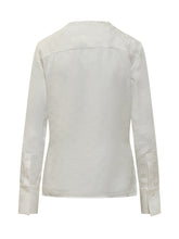 FERRAGAMO - Camicia in Seta con Logo - Bianco - LIDIASHOPPING® - Official Website