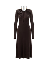 FERRAGAMO - Abito in Crepe - Marrone | Lidia Shopping | Official Website