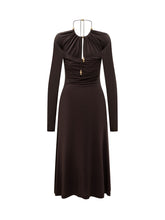 FERRAGAMO - Abito in Crepe - Marrone | Lidia Shopping | Official Website