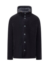 HERNO - Knitted Jacket - Blue - LIDIASHOPPING® - Official Website
