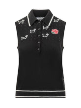 THOM BROWNE - Polo Shirt with Rose and Hector Logo - Black - LIDIASHOPPING® - Official Website