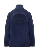 VICTORIA BECKHAM - Maglione Collo Alto - Blu - LIDIASHOPPING® - Official Website