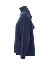 VICTORIA BECKHAM - High Neck Sweater - Blue - LIDIASHOPPING® - Official Website