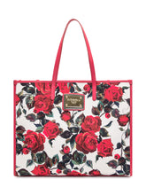 Tote Bag in Floral Canvas with Leather Trim - Dolce & Gabbana | Lidia Shopping