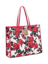 Tote Bag in Floral Canvas with Leather Trim - Dolce & Gabbana | Lidia Shopping