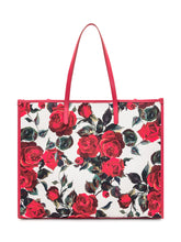 Tote Bag in Floral Canvas with Leather Trim - Dolce & Gabbana | Lidia Shopping