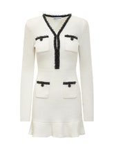 SELF-PORTRAIT - Abito Mini in Maglia - Bianco | Lidia Shopping ® | Official Website