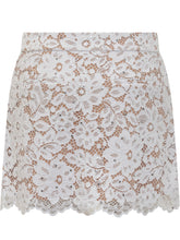 MICHAEL MICHAEL KORS - Mini Skirt in Floral Lace with Studs. - White - LIDIASHOPPING® - Official Website