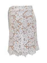 MICHAEL MICHAEL KORS - Mini Skirt in Floral Lace with Studs. - White - LIDIASHOPPING® - Official Website