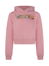 VERSACE KIDS - Felpa con Cappuccio Fleece - Rosa - LIDIASHOPPING® - Official Website