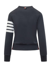 THOM BROWNE - Felpa Girocollo Con Quattro Bande - Blu - LIDIASHOPPING® - Official Website