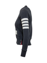 THOM BROWNE - Felpa Girocollo Con Quattro Bande - Blu - LIDIASHOPPING® - Official Website