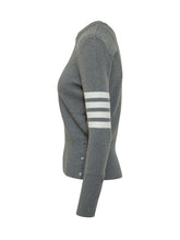 THOM BROWNE - Milano Stitch Pullover With Four Bars - Grey - LIDIASHOPPING® - Official Website