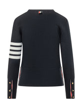 THOM BROWNE - Milano Stitch Pullover With Four Bars - Blue - LIDIASHOPPING® - Official Website