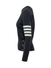 THOM BROWNE - Milano Stitch Pullover With Four Bars - Blue - LIDIASHOPPING® - Official Website