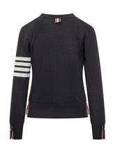 THOM BROWNE - Pullover Relaxed Fit Con Quattro Bande - Blu - LIDIASHOPPING® - Official Website