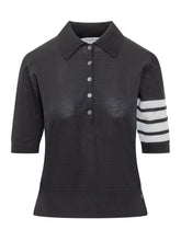 THOM BROWNE - Polo Relaxed Fit Con Quattro Bande - Blu | Lidia Shopping | Official Website