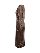 DOLCE & GABBANA - Abito Dolce & Gabbana in Raso a Maniche Lunghe - Marrone - LIDIASHOPPING® - Official Website