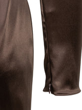DOLCE & GABBANA - Abito Dolce & Gabbana in Raso a Maniche Lunghe - Marrone - LIDIASHOPPING® - Official Website