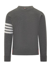 THOM BROWNE - Girocollo Thom Browne - Grigio - LIDIASHOPPING® - Official Website