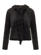 FERRAGAMO - Cardigan Nero con Frange Ferragamo - Nero - LIDIASHOPPING® - Official Website
