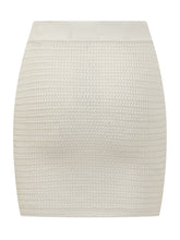 AMIRI - Knitted Mini Skirt with Logo Details Amiri - White - LIDIASHOPPING® - Official Website