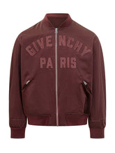 GIVENCHY - Bomber Bordeaux con Logo Ricamato Givenchy - Rosso | Lidia Shopping ® | Official Website