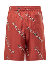 GIVENCHY - Givenchy Shorts Rossi in Seta con Logo - Rosso | Lidia Shopping | Official Website