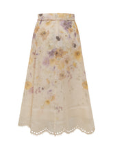 ZIMMERMANN - Gonna Zimmermann in Seta con Stampa - Beige | Lidia Shopping | Official Website