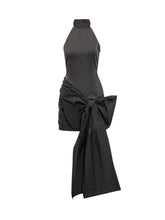 ROTATE - Abito Satinato con Fiocco - Nero | Lidia Shopping ® | Official Website