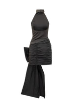ROTATE - Abito Satinato con Fiocco - Nero | Lidia Shopping ® | Official Website