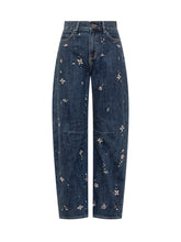 SELF-PORTRAIT - Self-Portrait Jeans Ricamati con Perline - Blu - LIDIASHOPPING® - Official Website