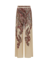 ETRO - Etro Pantaloni Palazzo in Seta con Stampa Paisley - Beige | Lidia Shopping | Official Website